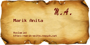 Marik Anita névjegykártya