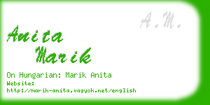 anita marik business card